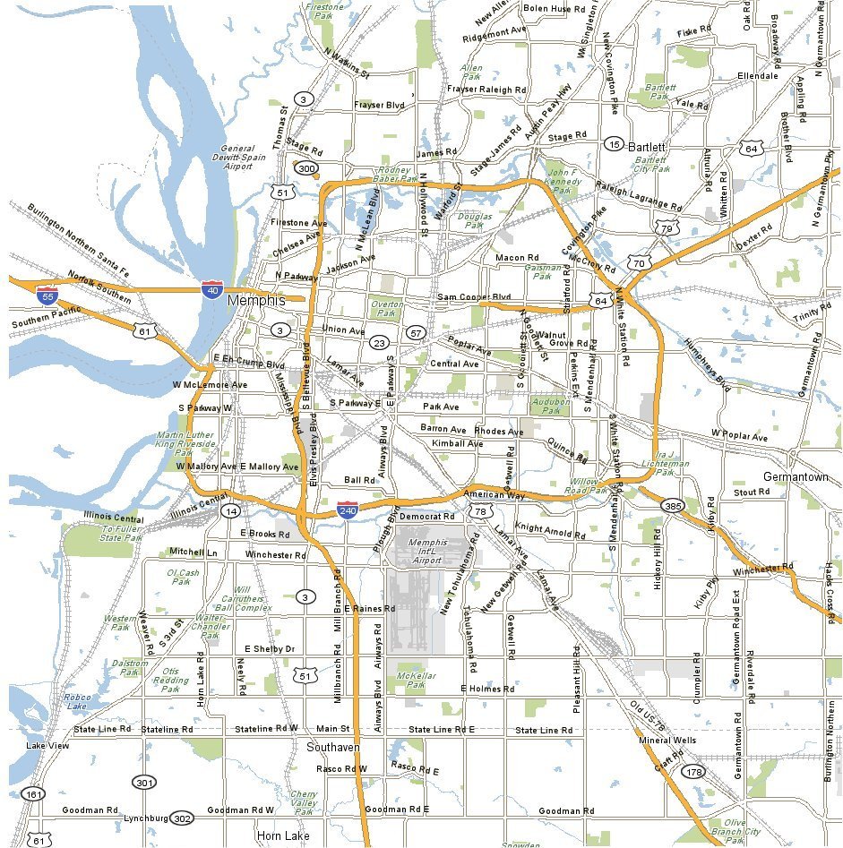 Map of Memphis